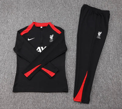 2024/2025 Liverpool Half-Pull Tracksuit Black Jersey