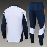 2024/2025 Real Madrid Half-Pull Tracksuit White-Black Football Shirt