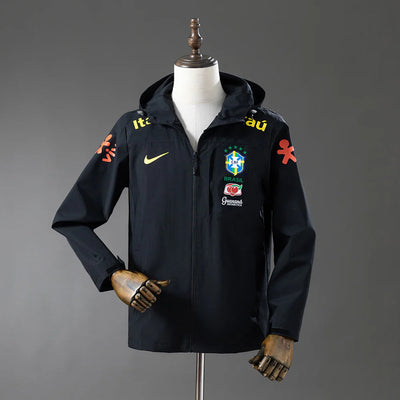 2026 Brazil Windbreaker Black Jacket