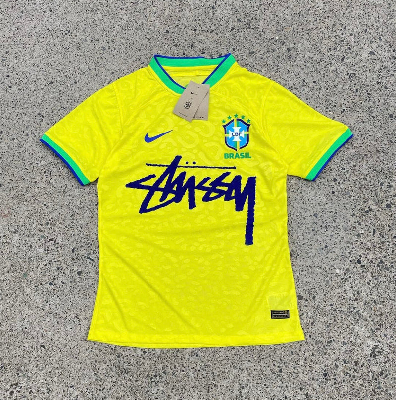 Stussy x Brazil Yellow Limited Edition Football Shirt image 1