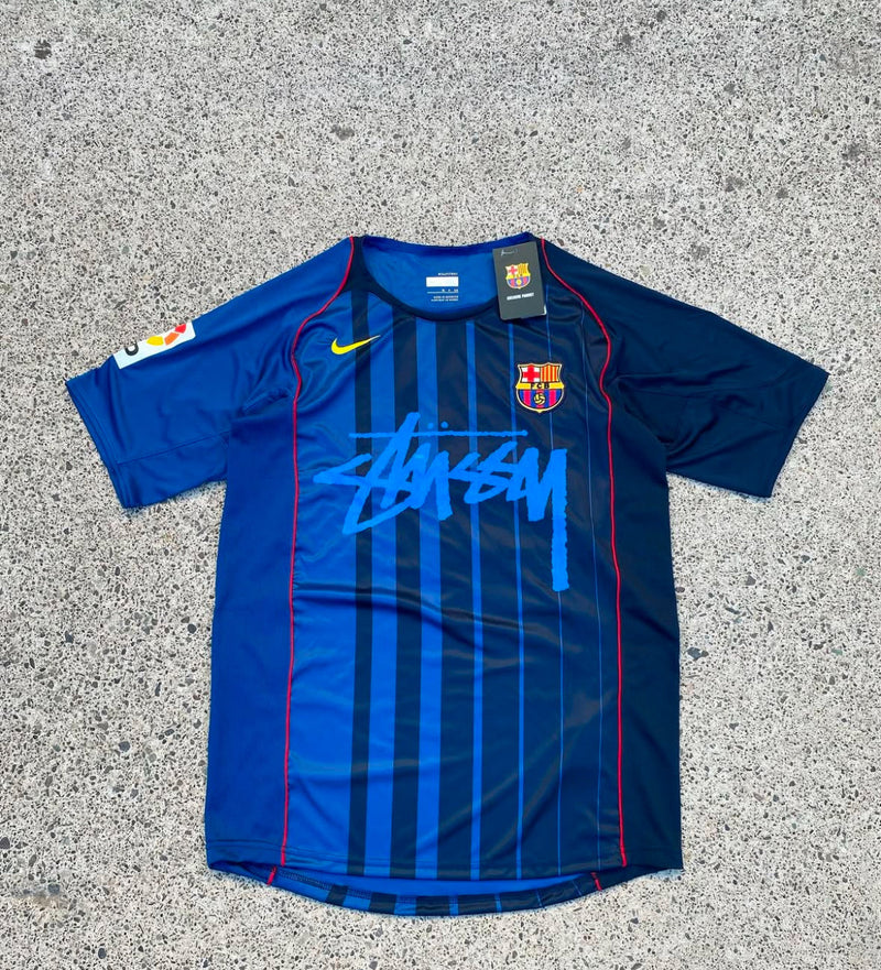 Stussy x Barcelona Blue Limited Edition Football Shirt image 1