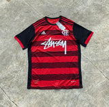 Stussy x Flamengo Red Black Limited Edition Football Shirt image 1