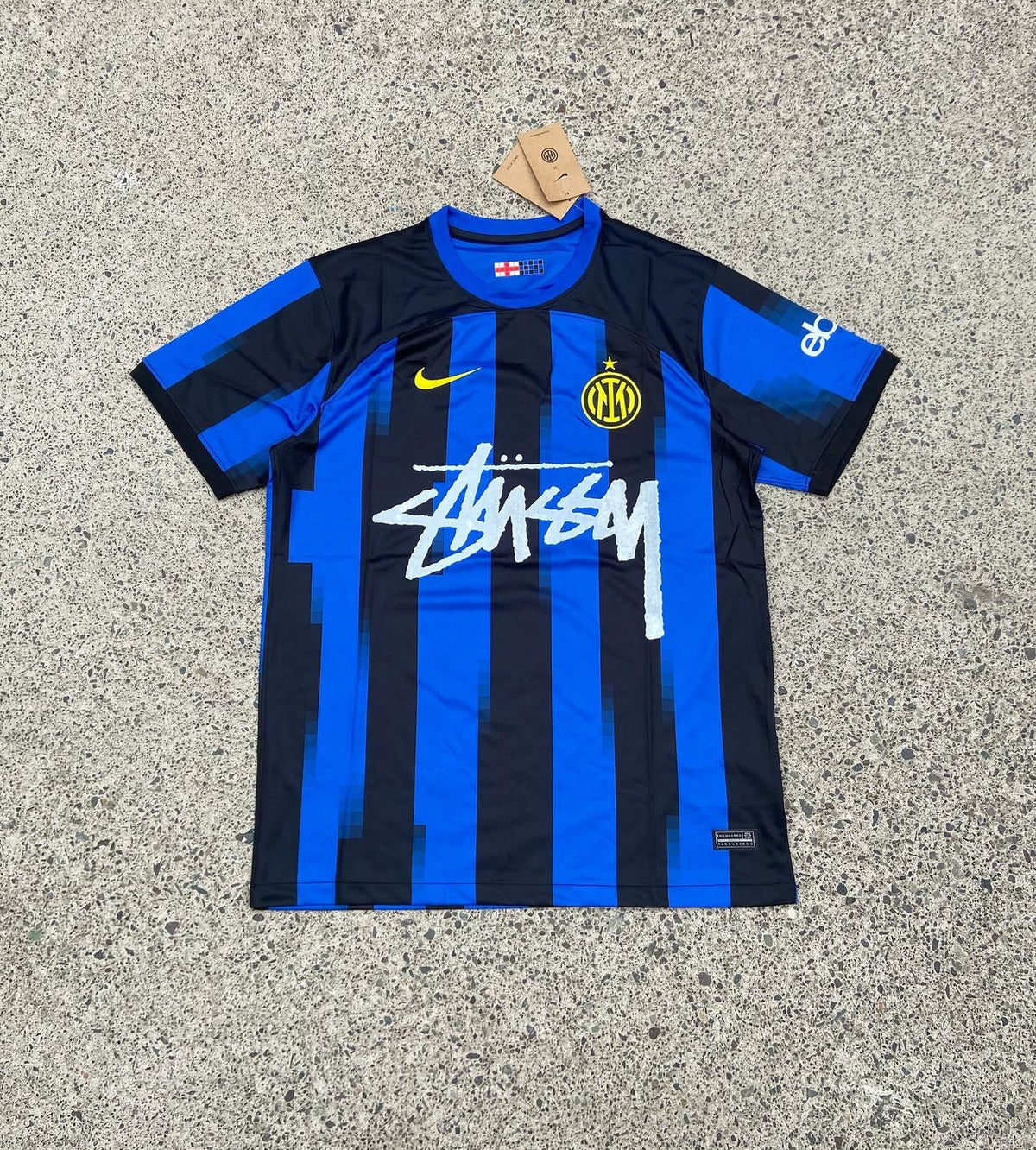 Stussy x Inter Milan Blue Black Limited Edition Football Shirt image 1