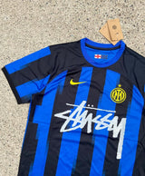 Stussy x Inter Milan Blue Black Limited Edition Football Shirt image 2