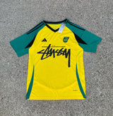 Stussy x Jamaica Yellow Green Limited Edition Football Shirt image 1