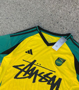 Stussy x Jamaica Yellow Green Limited Edition Football Shirt image 3