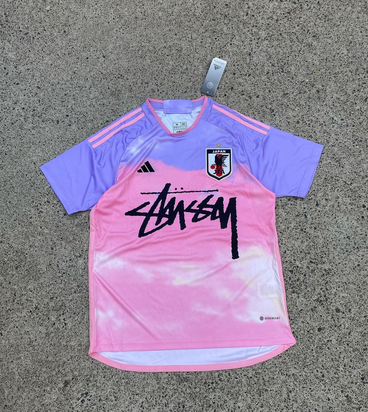 Stussy x Japan Pink Purple Limited Edition Football Shirt image 1