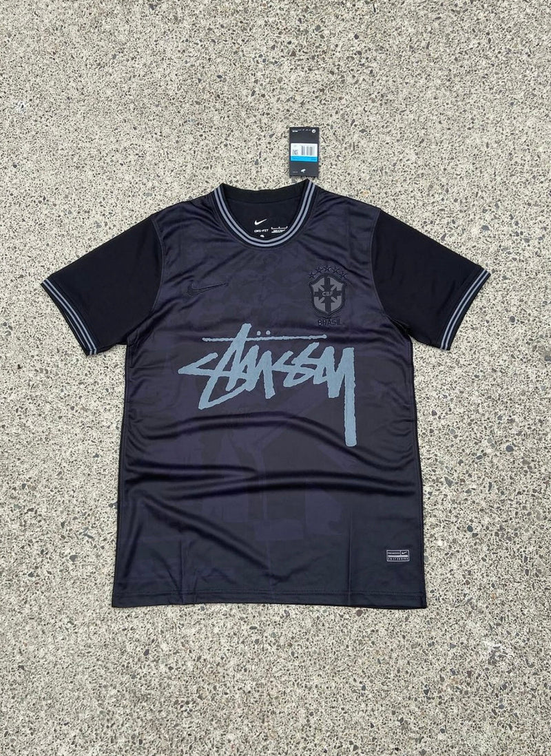 Stussy x Brazil Blackout Limited Edition Football Shirt image 1