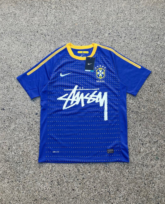 Stussy x Brazil Royal Blue Limited Edition Football Shirt image 1