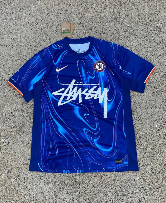 Stussy x Chelsea Blue Limited Edition Football Shirt image 1