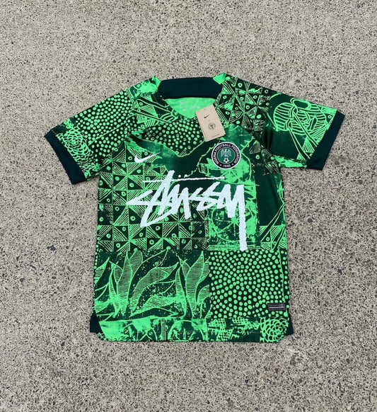 Stussy x Nigeria Green Limited Edition Football Shirt image 1