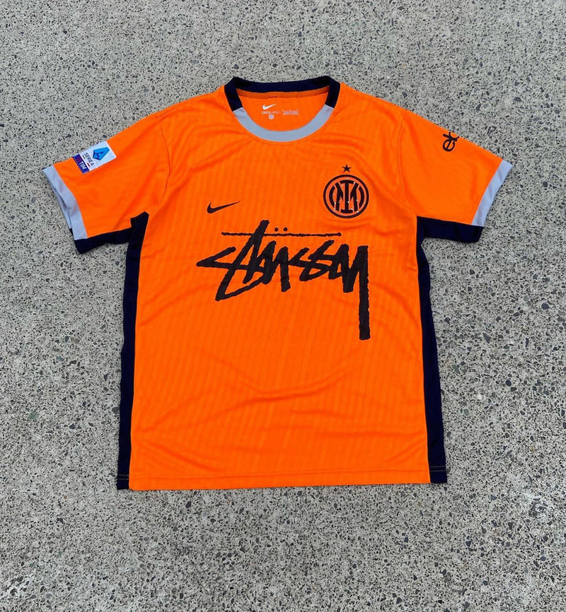 Stussy x Inter Milan Orange Limited Edition Football Shirt image 1