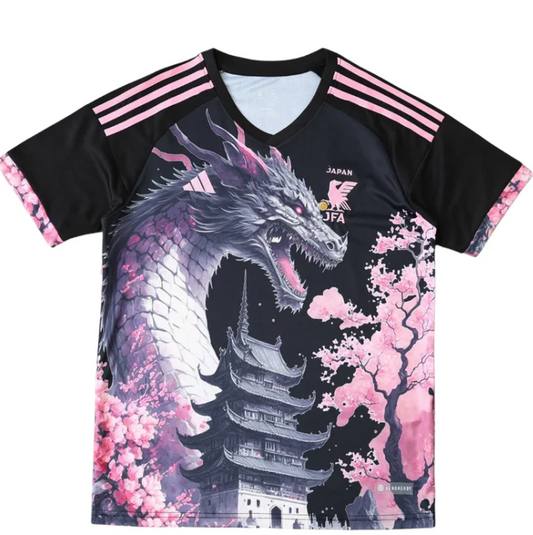 2023-24 Japan Pink "Sakura Osaka Dragon" Black Special Edition Fans Soccer Jersey (anime)