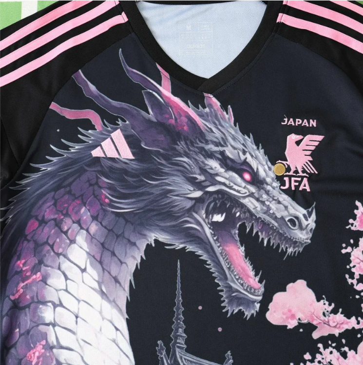 2023-24 Japan Pink "Sakura Osaka Dragon" Black Special Edition Fans Soccer Jersey (anime)