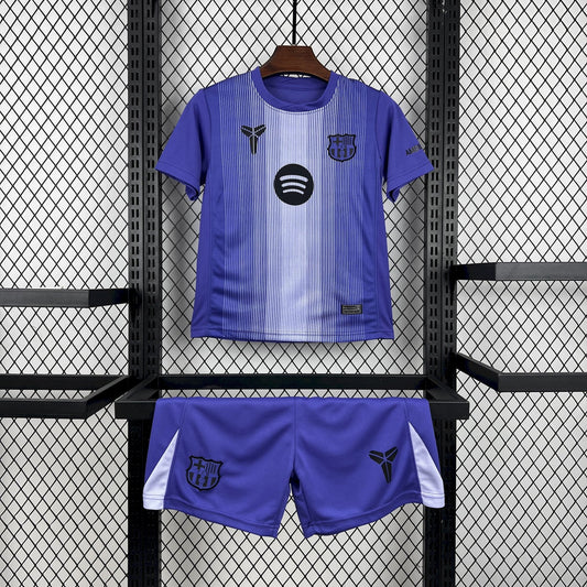 2025/2026 Kids Barcelona Purple Goalkeeper Football Kit image 1