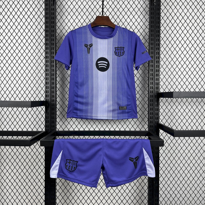 2025/2026 Kids Barcelona Purple Goalkeeper Football Kit image 1