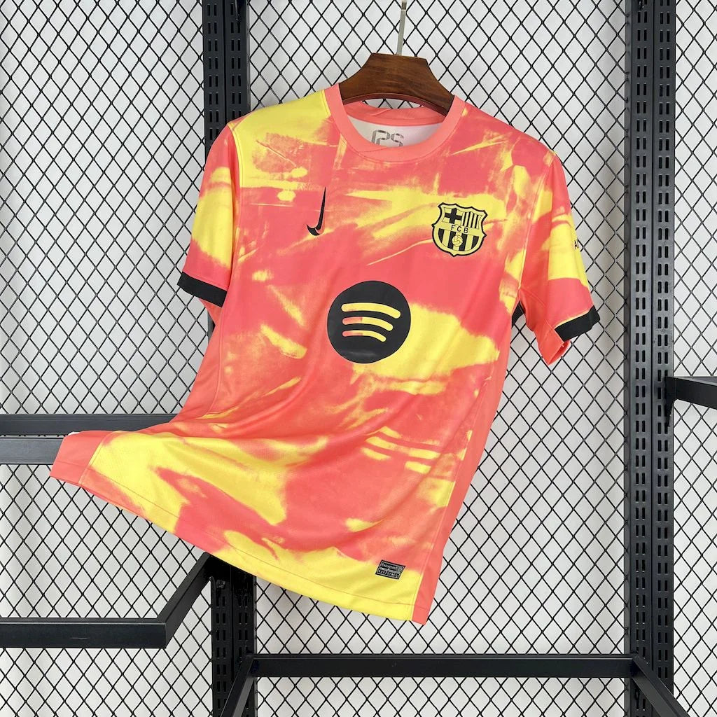 2025/2026 Barcelona Coral Yellow Abstract Special Edition Football Shirt image 1
