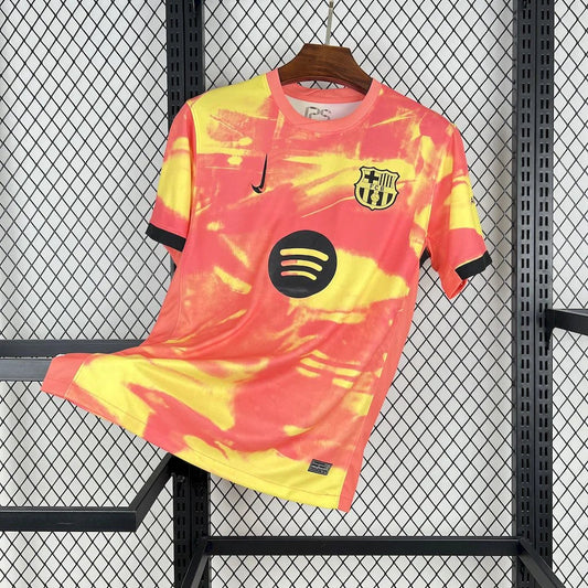 2025/2026 Barcelona Coral Yellow Abstract Special Edition Football Shirt image 1
