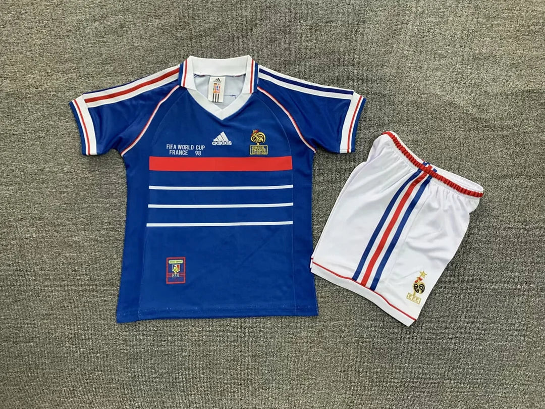 1998 Kids France Home Retro Football Shirt image 1