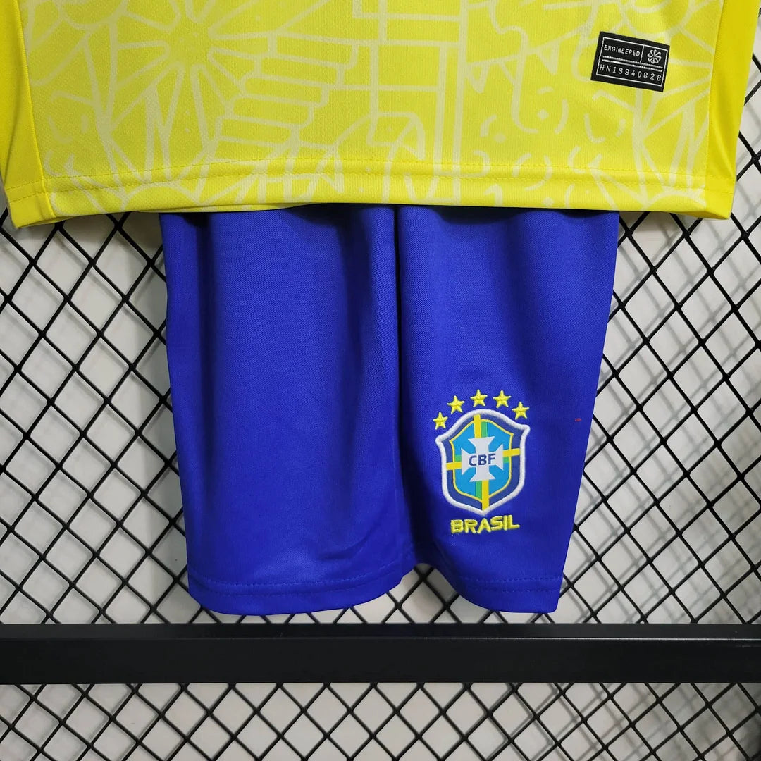 2024 Kids Brazil Home Football Shirt image 6