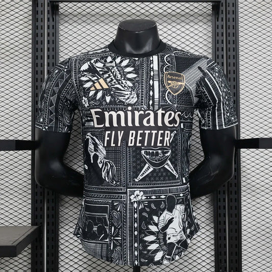 2024/2025 Arsenal Black Pre-Match Player Version Football Shirt image 1