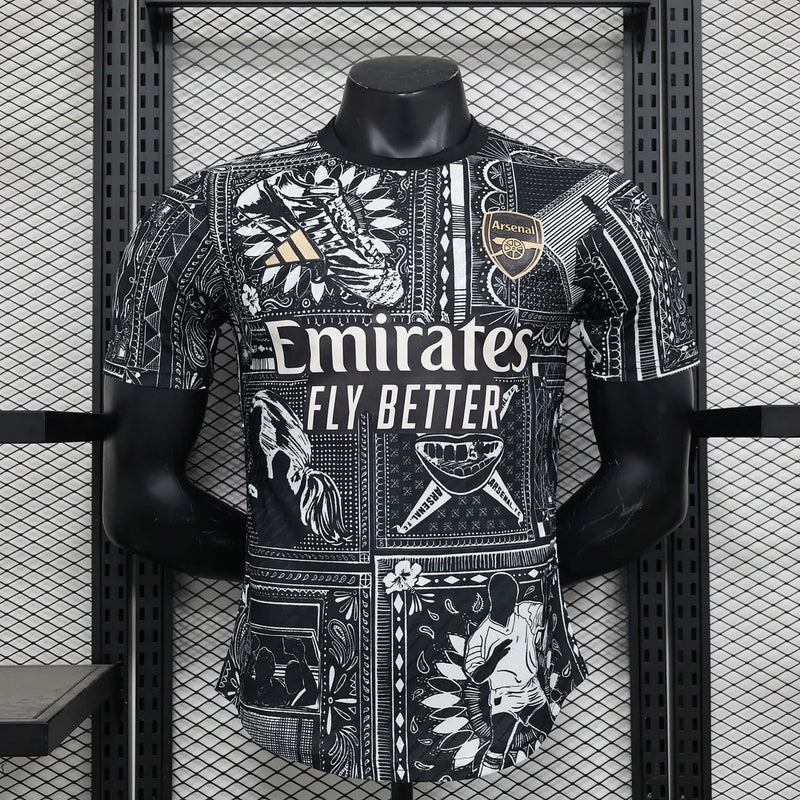 2024/2025 Arsenal Black Pre-Match Player Version Football Shirt image 1