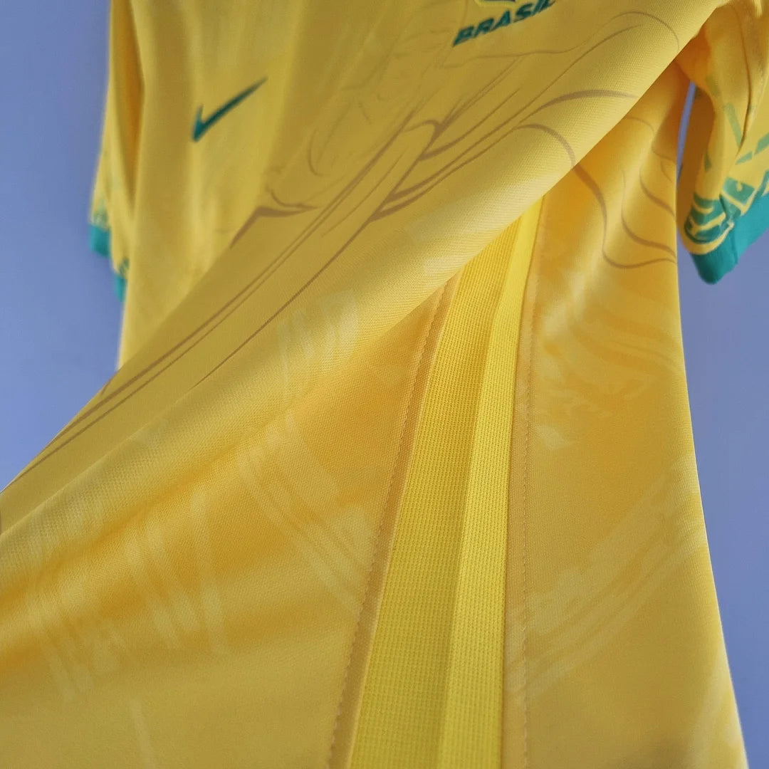 2022 Brazil Classic Yellow Football Shirt image 5