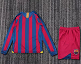 2005/2006 Kids Barcelona Home Long Sleeve Retro Football Shirt image 2