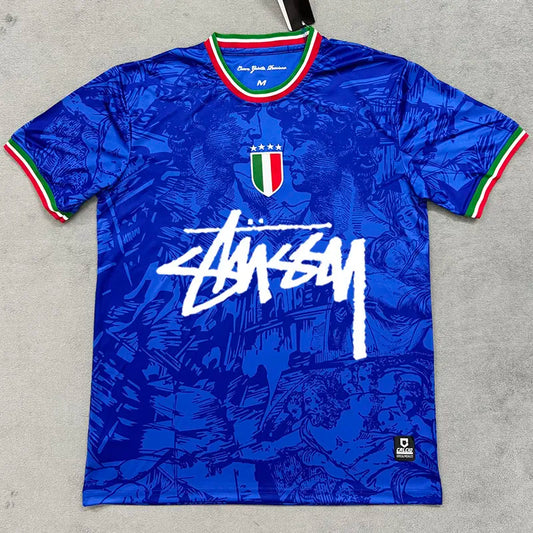 24-25 Italy Blue Special Edition Fans Soccer Jersey (Stussy Edition)