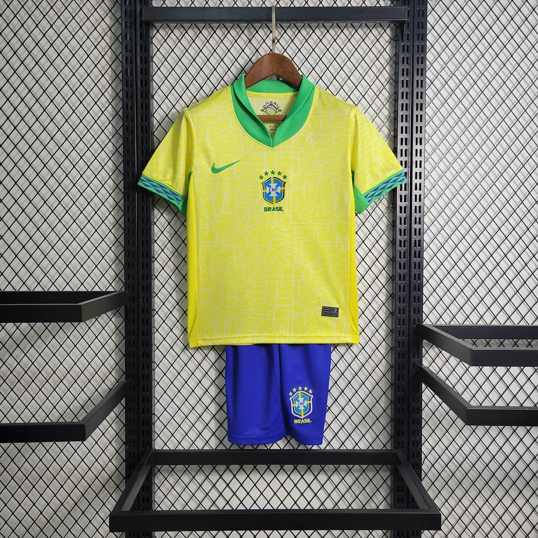 2024 Kids Brazil Home Football Shirt image 1