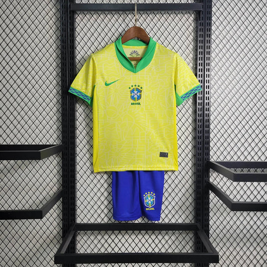 2024 Kids Brazil Home Football Shirt image 1