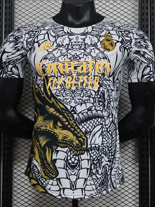 2024-25 RMA Black Special Edition Player Version Soccer Jersey "Dragon Mitico"