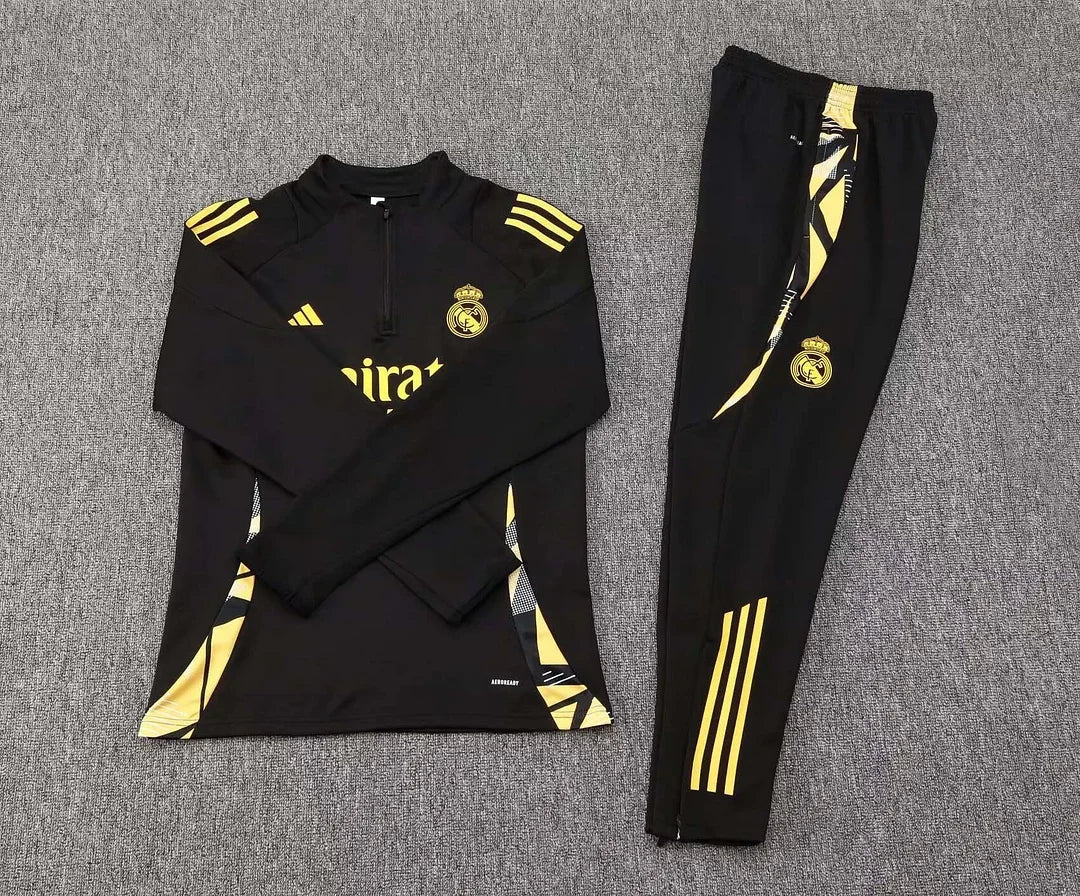 2024/2025 Real Madrid Half-Pull Tracksuit Black