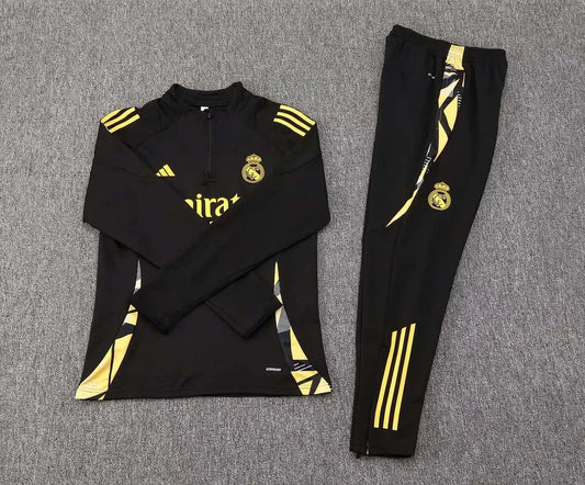 2024/2025 Real Madrid Half-Pull Tracksuit Black