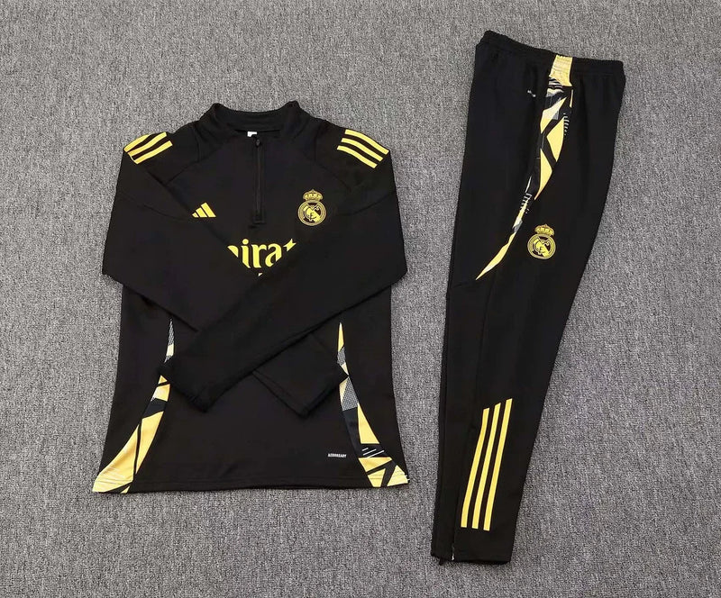 2024/2025 Real Madrid Half-Pull Tracksuit Black