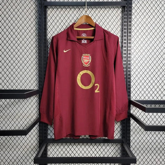 2005/2006 Arsenal Home Long Sleeve Retro Football Shirt image 1