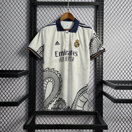 2022/2023 Real Madrid White Chinese Dragon Football Shirt image 1