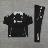 2024/2025 Manchester United Half-Pull Training Wear Black Football Shirt