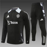 2024/2025 Manchester United Half-Pull Training Wear Black Football Shirt