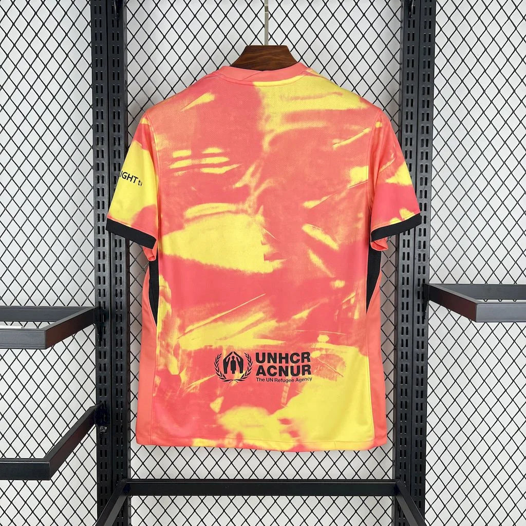 2025/2026 Barcelona Coral Yellow Abstract Special Edition Football Shirt image 2