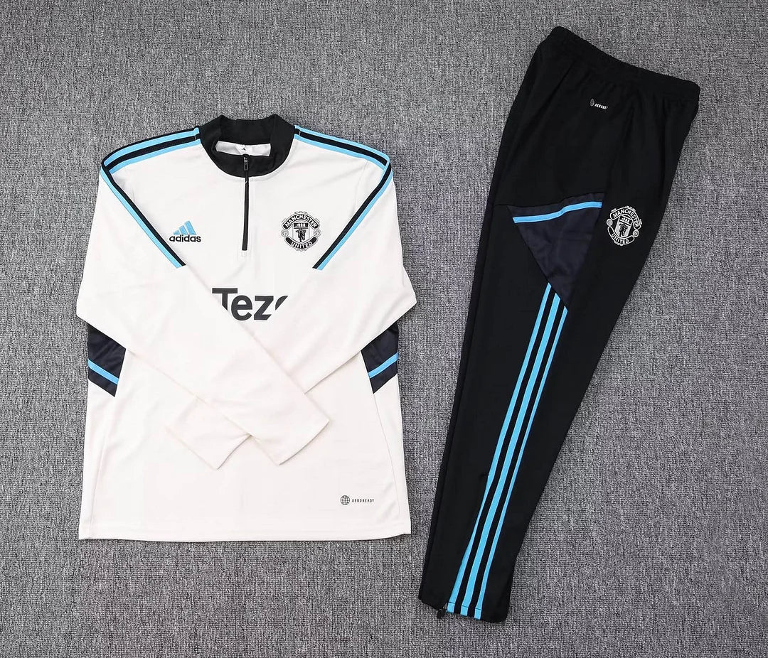 2023/2024 Manchester United Half-Pull Tracksuit White