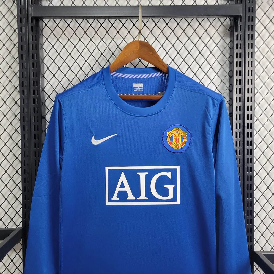2007/2008 Manchester United Retro Long Sleeve Away Football Shirt