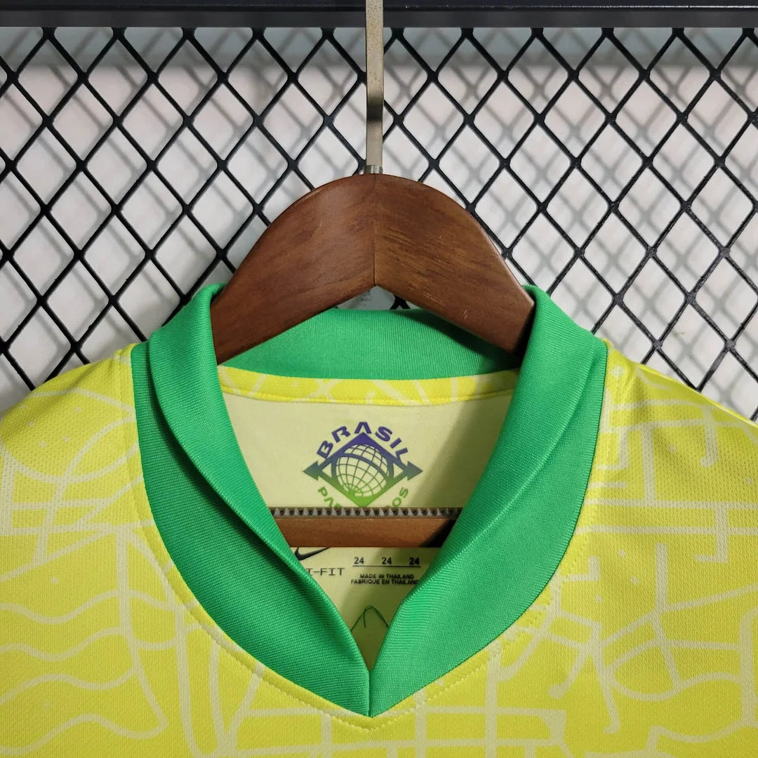 2024 Kids Brazil Home Football Shirt image 7
