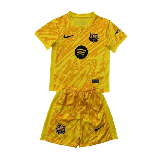 2024/2025 Kids Barcelona Yellow Goalkeeper Football Shirt image 1