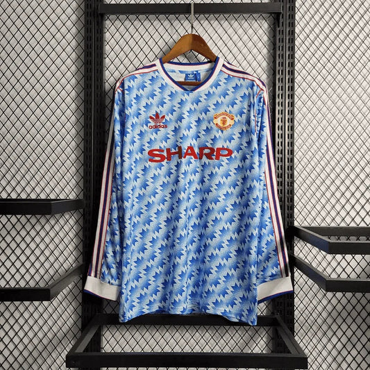 1990/1992 Manchester United Retro Long Sleeve Away Football Shirt