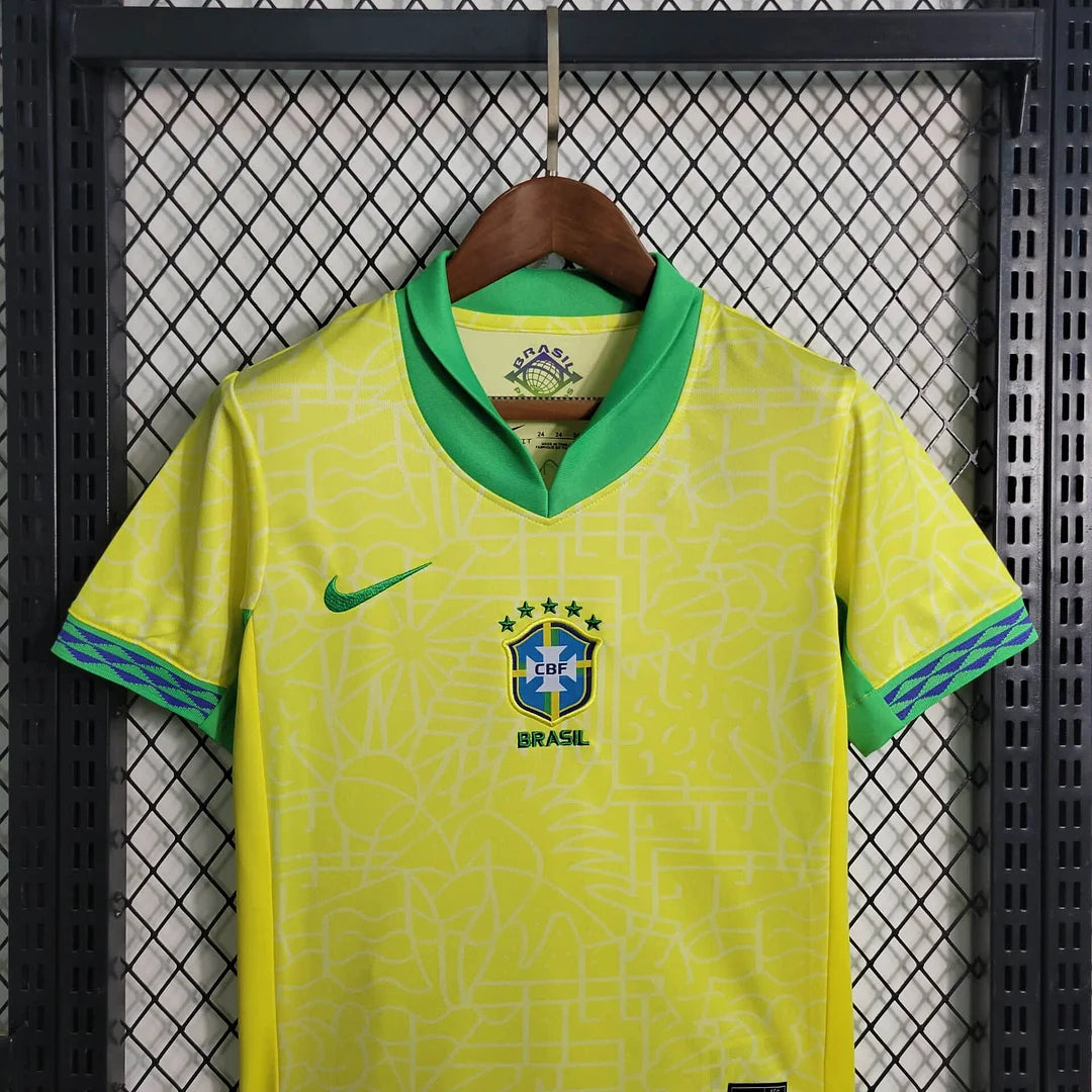 2024 Kids Brazil Home Football Shirt image 3