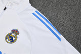 2025/2026 Real Madrid White and Blue Half-Pull Tracksuit