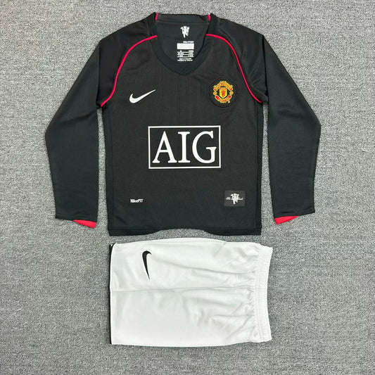 2007/2008 Manchester United Retro Long Sleeve Away Football Shirt - Kids