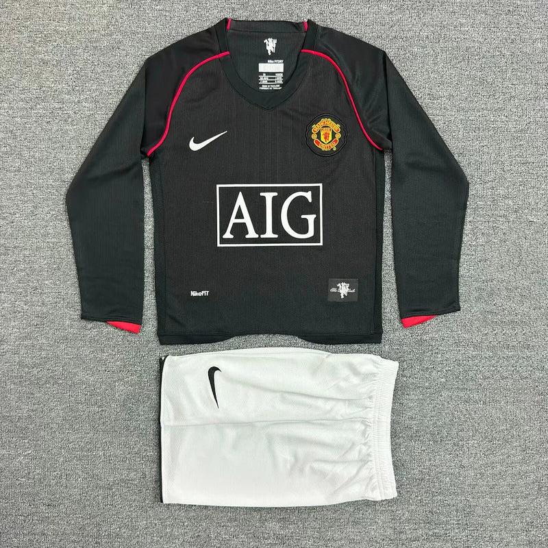 2007/2008 Manchester United Retro Long Sleeve Away Football Shirt - Kids