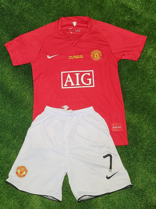 2007/2008 Manchester United Retro Home Football Shirt - Kids